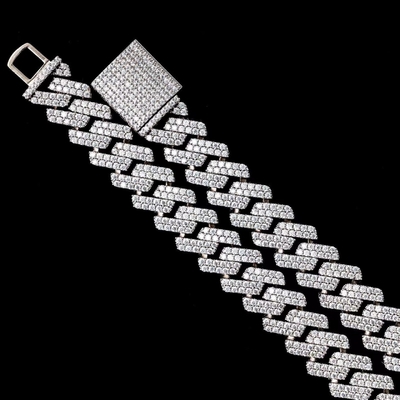 14mm Moissanite Diamond Cuban Link Hip Hop Vvs Moissanite Cuban Link Jewelry