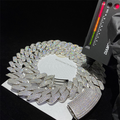 Custom Sterling Silver Moissanite Cuban Link Chain Jewelry Diamond For Men
