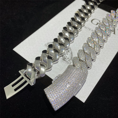 Custom Sterling Silver Moissanite Cuban Link Chain Jewelry Diamond For Men