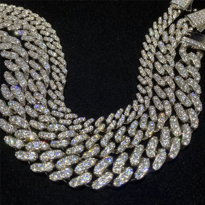 Custom Moissanite Cuban Link Chain Bracelet Jewelry Sterling Silver Hip Hop For Women