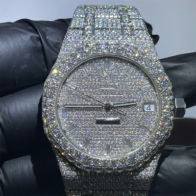 Hand Setting Moissanite Buss Down Watch Luxury Dial Hip Hop Iced Out Diamond