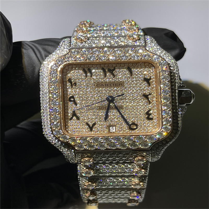 Eco Friendly Moissanite Cartier Watch Pocket Friendly ODM Diamonds Watch For Men