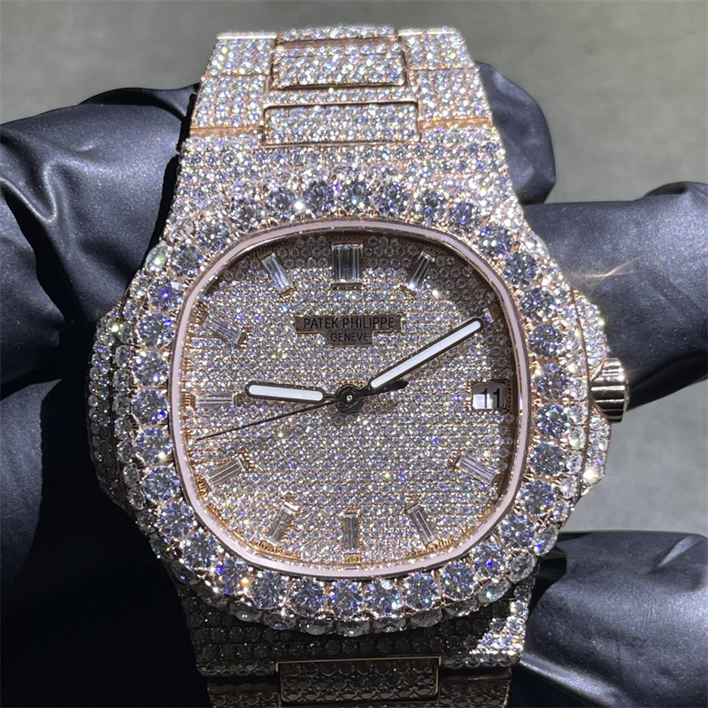 OEM Moissanite Bust Down Watch Luxury Handmade VVS Moissanite Diamond Watch