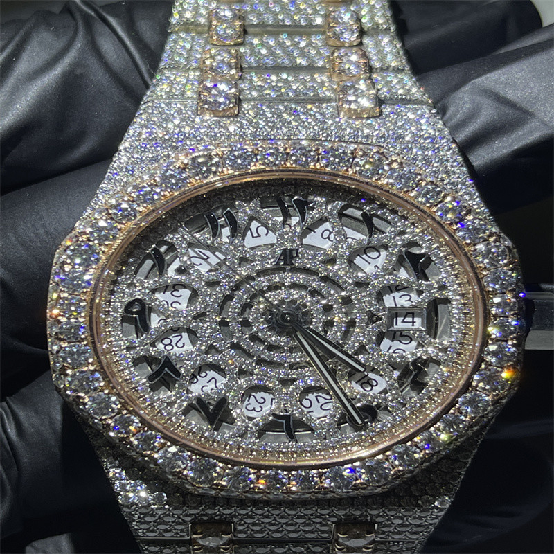 Top Brand Arabic Dial Bust Down Moissanite Watch