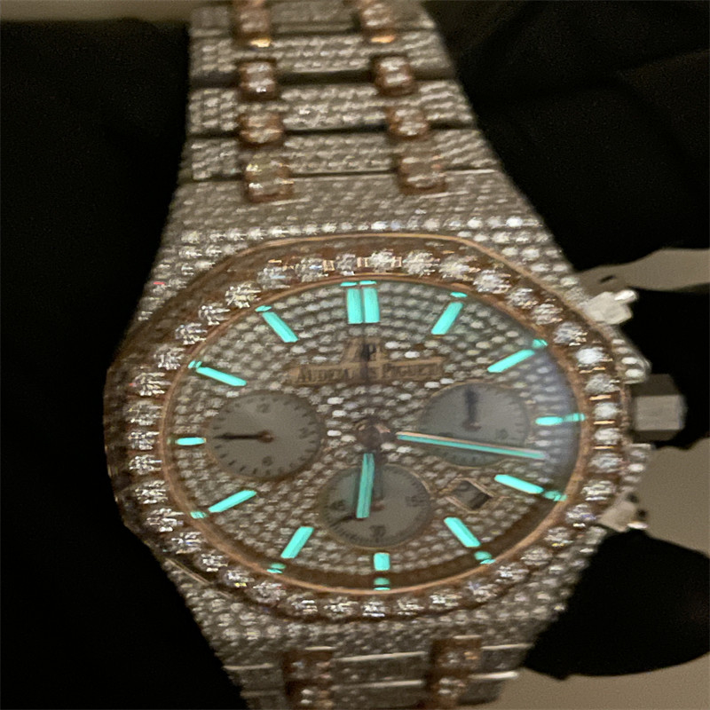 AP 19 Carats Top Clone Bust Down Watches Bling VVS Moissanite Watch