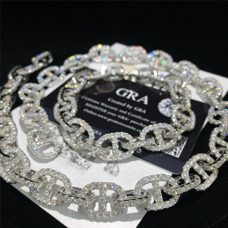 Bracelet Women Moissanite Cuban Chain