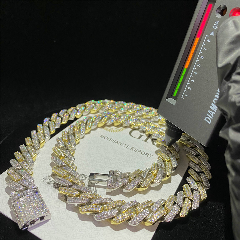 Jewelry Baguette Moissanite Hip Hop Chains Luxury Cuban Moissanite Cuban Chain