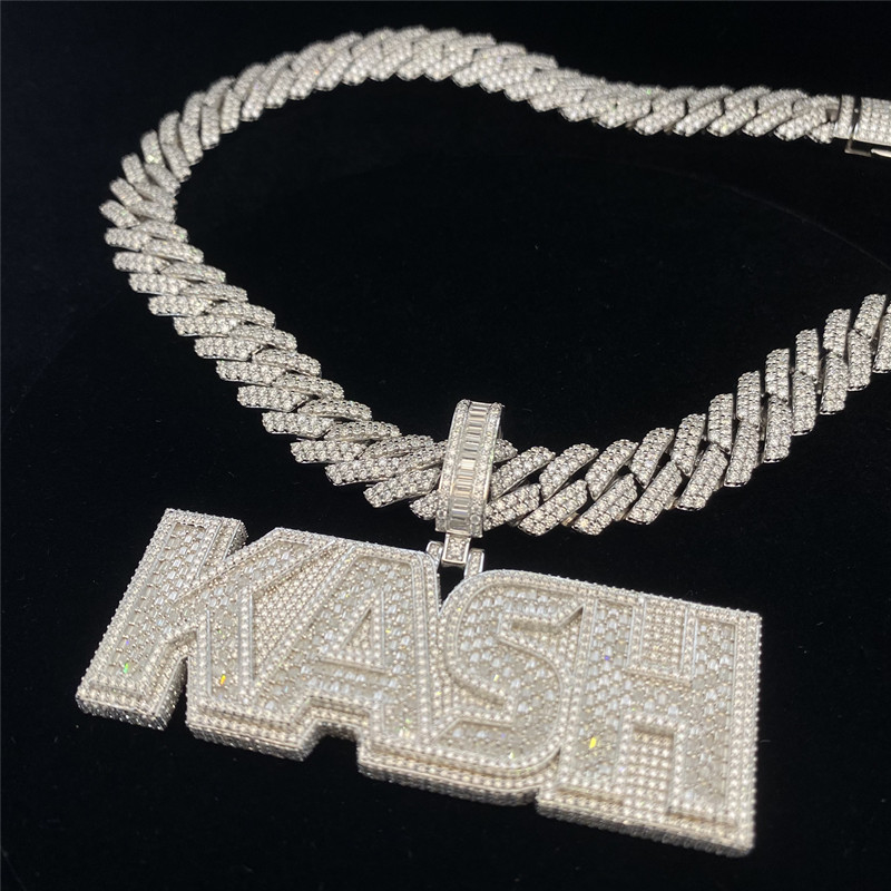 Pass Diamond Tester Moissanite Cuban Chain 20mm Wide Gold Chain Bracelet Womens