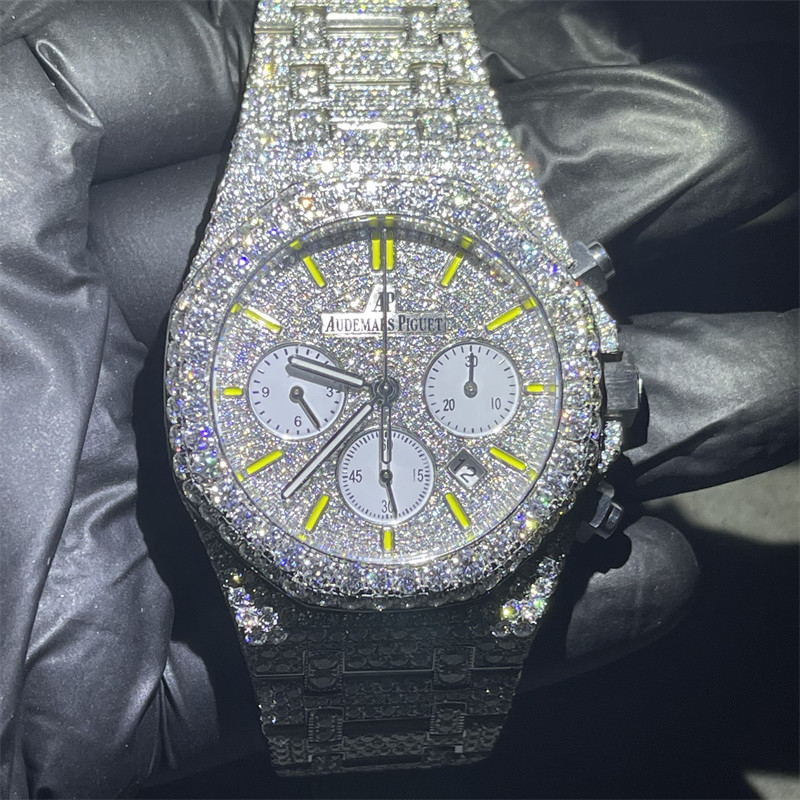 Super Clone Replica Iced Out  VVS Moissanite Watch For Copy Moissanite AP