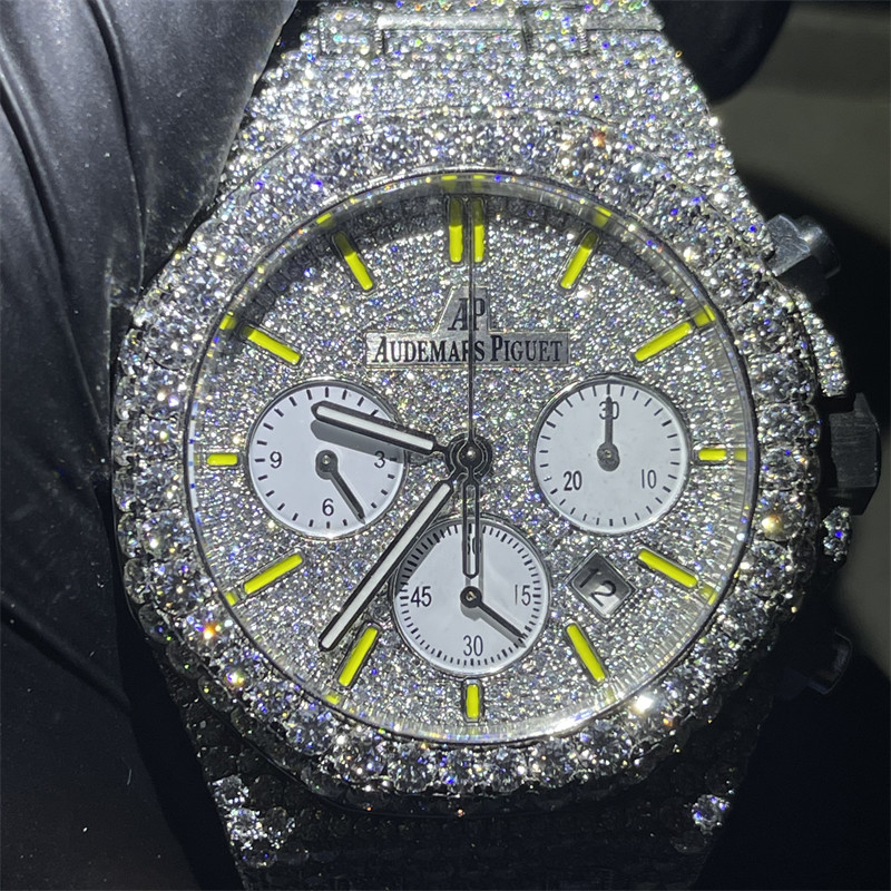 Luxury Hip Hop VVS1 Hip Hop Diamond Watch Handmade Ap Watch Royal Oak
