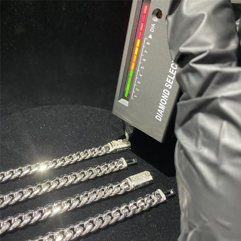 Custom Name Moissanite Cuban Link Bracelet S925 Sterling Silver Vvs Diamond Necklace
