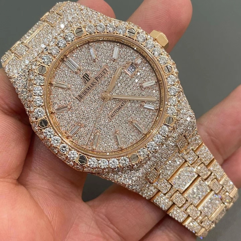 Hip Hop Hand Setting Moissanite Audemars Piguet Luxury Moissanite Ap Watch